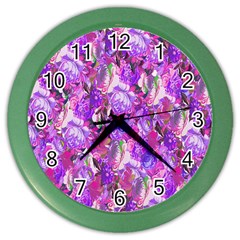 Flowers Abstract Digital Art Color Wall Clocks