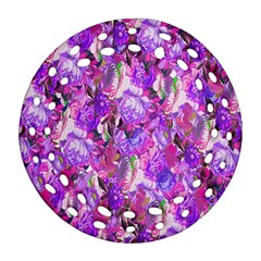 Flowers Abstract Digital Art Ornament (round Filigree)