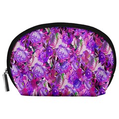Flowers Abstract Digital Art Accessory Pouches (large)  by Nexatart