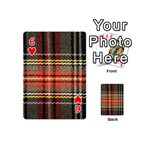 Fabric Texture Tartan Color Playing Cards 54 (Mini)  Front - Heart6