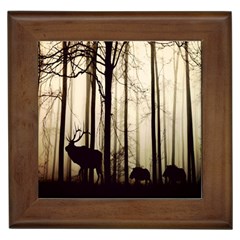 Forest Fog Hirsch Wild Boars Framed Tiles