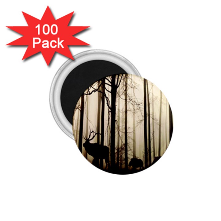 Forest Fog Hirsch Wild Boars 1.75  Magnets (100 pack) 