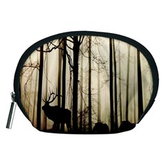 Forest Fog Hirsch Wild Boars Accessory Pouches (medium)  by Nexatart