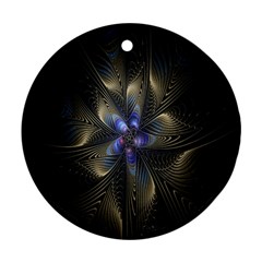 Fractal Blue Abstract Fractal Art Ornament (round) by Nexatart
