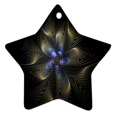 Fractal Blue Abstract Fractal Art Star Ornament (two Sides) by Nexatart
