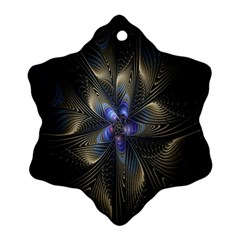 Fractal Blue Abstract Fractal Art Ornament (snowflake) by Nexatart