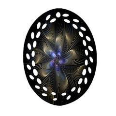 Fractal Blue Abstract Fractal Art Ornament (oval Filigree) by Nexatart