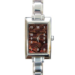 Fractal 3d Render Futuristic Rectangle Italian Charm Watch by Nexatart