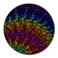 Fractal Art Design Colorful Round Mousepads