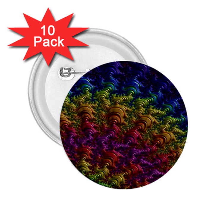 Fractal Art Design Colorful 2.25  Buttons (10 pack) 