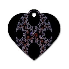 Fractal Complexity Geometric Dog Tag Heart (two Sides) by Nexatart