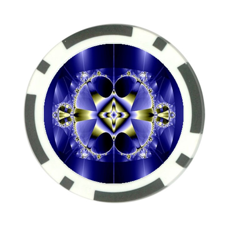 Fractal Fantasy Blue Beauty Poker Chip Card Guard