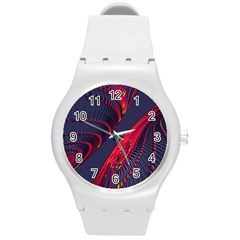 Fractal Art Digital Art Round Plastic Sport Watch (m)