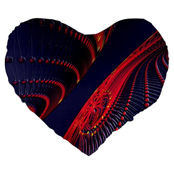 Fractal Art Digital Art Large 19  Premium Heart Shape Cushions