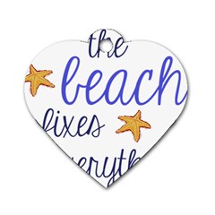 The Beach Fixes Everything Dog Tag Heart (one Side) by OneStopGiftShop