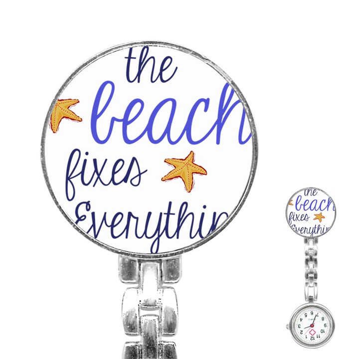 The Beach Fixes Everything Stainless Steel Nurses Watch