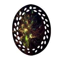 Fractal Flame Light Energy Oval Filigree Ornament (two Sides) by Nexatart