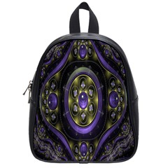 Fractal Sparkling Purple Abstract School Bags (small)  by Nexatart