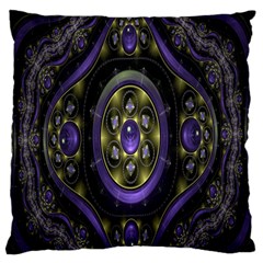 Fractal Sparkling Purple Abstract Large Flano Cushion Case (two Sides) by Nexatart