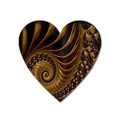 Fractal Spiral Endless Mathematics Heart Magnet