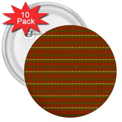 Fugly Christmas Xmas Pattern 3  Buttons (10 Pack) 