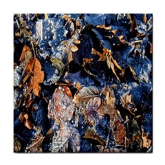 Frost Leaves Winter Park Morning Tile Coasters by Nexatart
