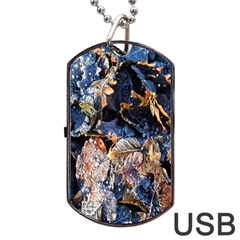 Frost Leaves Winter Park Morning Dog Tag Usb Flash (two Sides) by Nexatart