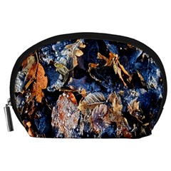 Frost Leaves Winter Park Morning Accessory Pouches (large)  by Nexatart