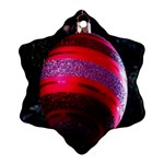 Glass Ball Decorated Beautiful Red Ornament (Snowflake) Front