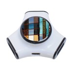 Glass Facade Colorful Architecture 3-Port USB Hub Front