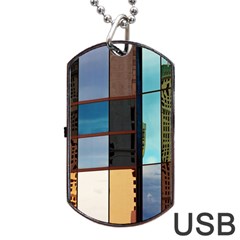 Glass Facade Colorful Architecture Dog Tag Usb Flash (one Side)