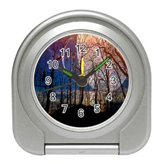 Full Moon Forest Night Darkness Travel Alarm Clocks by Nexatart