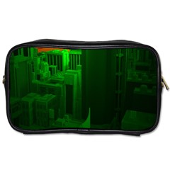 Green Building City Night Toiletries Bags 2-side by Nexatart