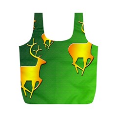 Gold Reindeer Full Print Recycle Bags (m) 