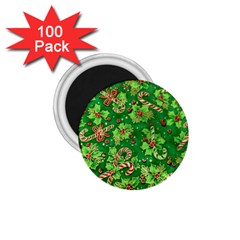 Green Holly 1 75  Magnets (100 Pack)  by Nexatart
