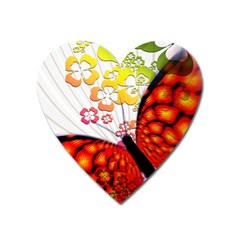 Greeting Card Butterfly Kringel Heart Magnet by Nexatart