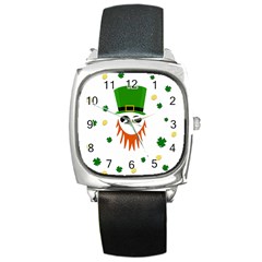 St  Patrick s Day Square Metal Watch by Valentinaart