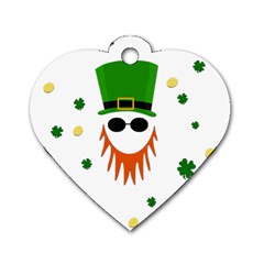 St  Patrick s Day Dog Tag Heart (one Side) by Valentinaart