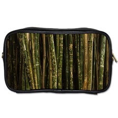 Green And Brown Bamboo Trees Toiletries Bags 2-side by Nexatart