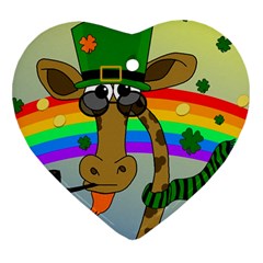 Irish Giraffe Heart Ornament (two Sides) by Valentinaart