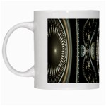 Fractal Beige Blue Abstract White Mugs Left