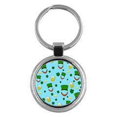 St  Patrick s Day Pattern Key Chains (round)  by Valentinaart