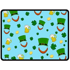 St  Patrick s Day Pattern Fleece Blanket (large)  by Valentinaart