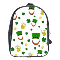 St  Patrick s Day Pattern School Bags (xl)  by Valentinaart