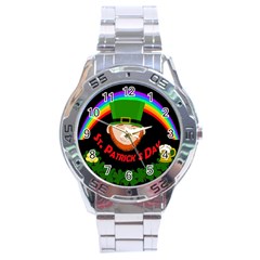 St  Patrick s Day Stainless Steel Analogue Watch by Valentinaart