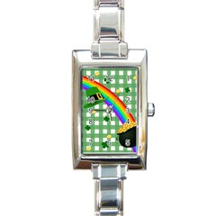 St  Patrick s Day Rainbow Rectangle Italian Charm Watch by Valentinaart