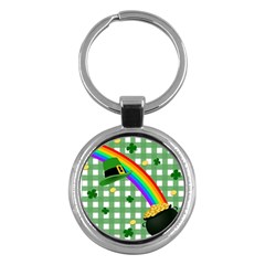 St  Patrick s Day Rainbow Key Chains (round)  by Valentinaart