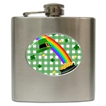 St. Patrick s day rainbow Hip Flask (6 oz) Front