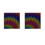 Fractal Art Design Colorful Cufflinks (Square) Front(Pair)