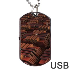 Fractal 3d Render Futuristic Dog Tag Usb Flash (two Sides) by Nexatart